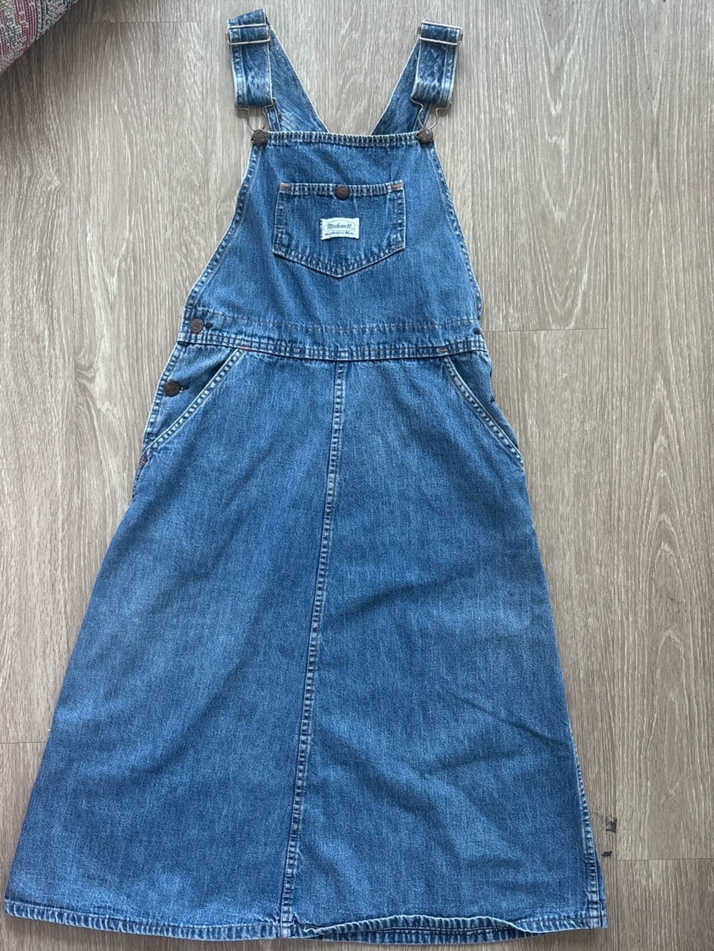 Rare Vintage 70s/80s Madewell blue denim overall dress